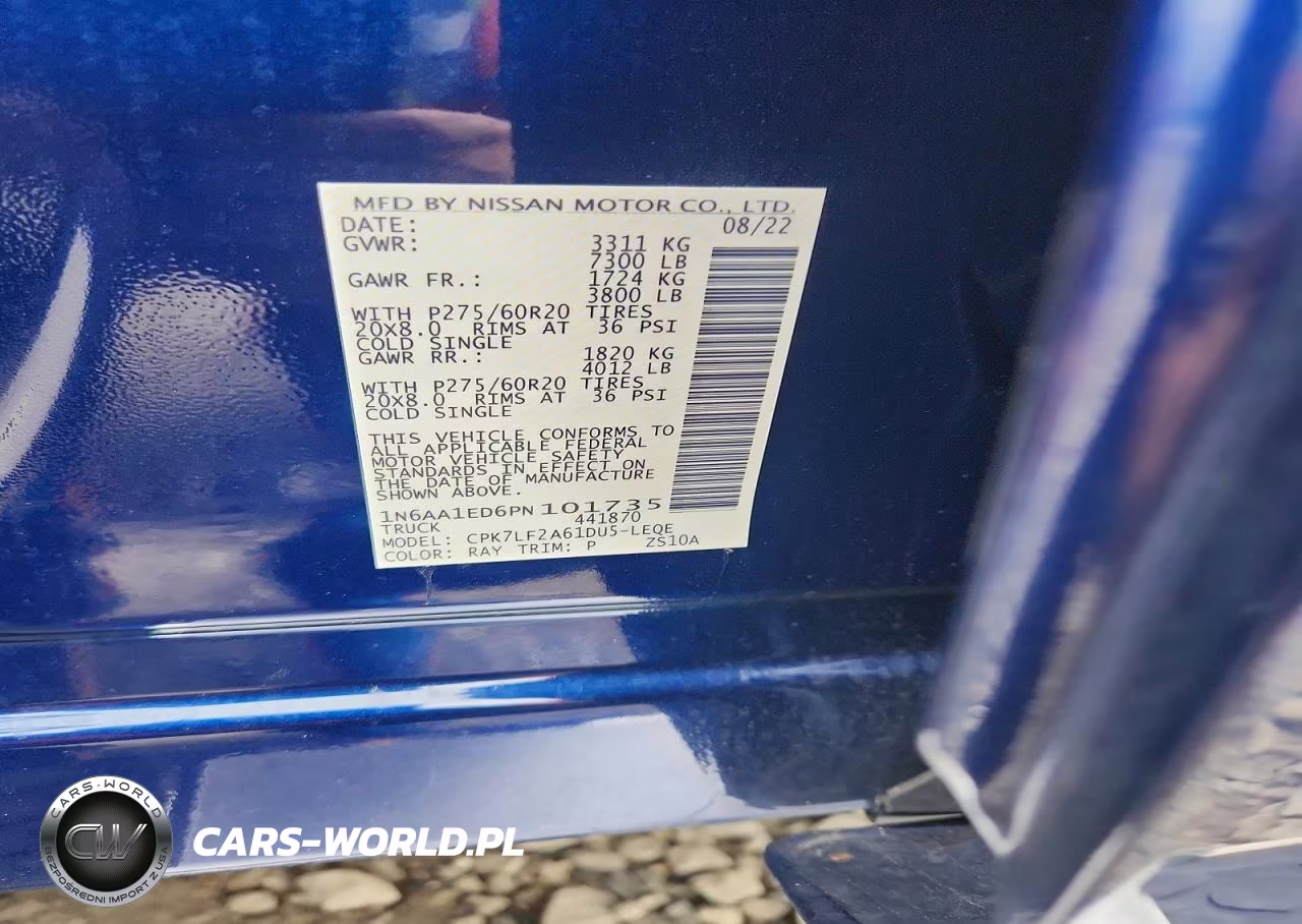2023 Nissan Titan Platinum Reserve VIN:1N6AA1ED6PN101735 - 12
