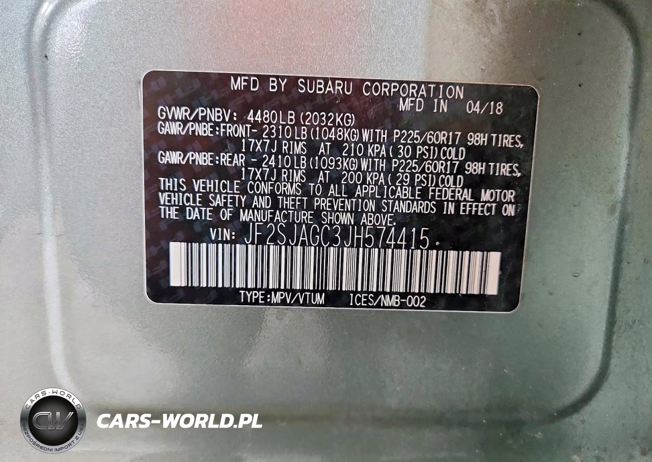 2018 Subaru Forester 2.5I Premium VIN:JF2SJAGC3JH574415 - 14