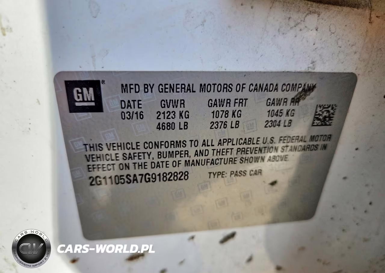 2016 Chevrolet Impala Lt VIN:2G1105SA7G9182828 - 12