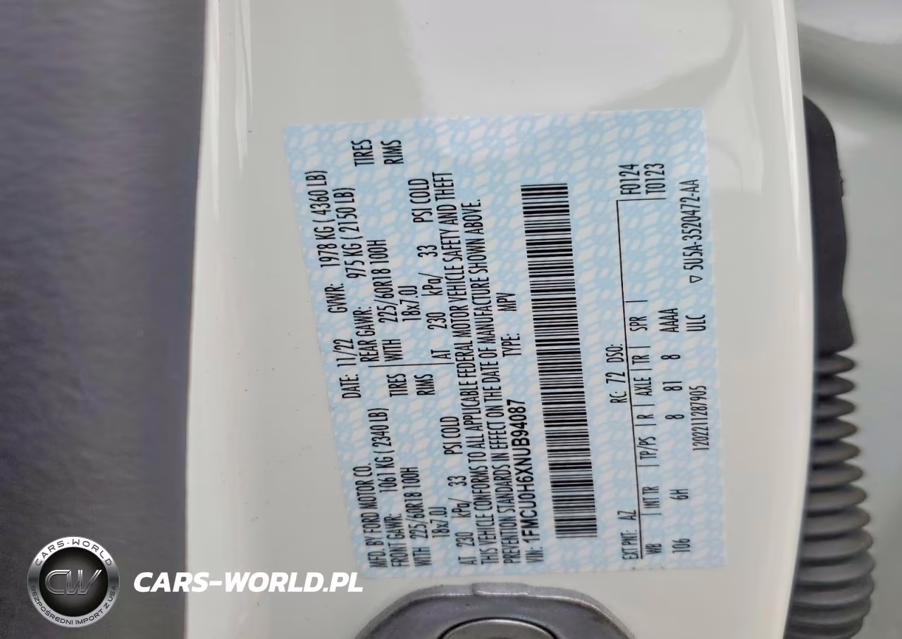 2022 Ford Escape Sel VIN:1FMCU0H6XNUB94087 - 13