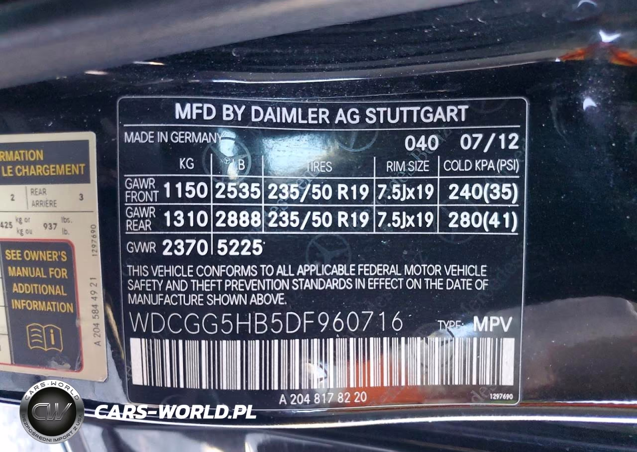 2013 Mercedes-Benz Glk 350 VIN:WDCGG5HB5DF960716 - 13