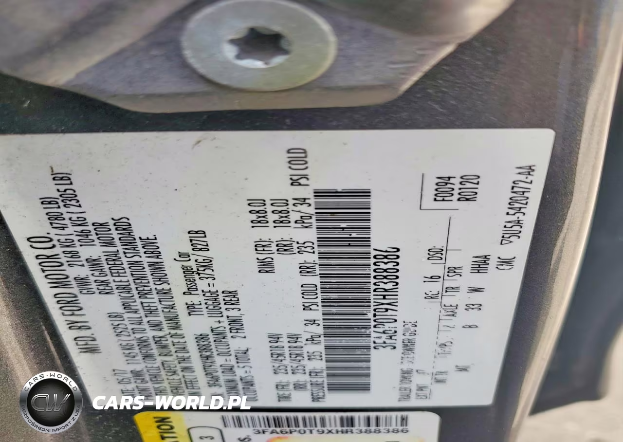2017 Ford Fusion Se VIN:3FA6P0T9XHR388386 - 12