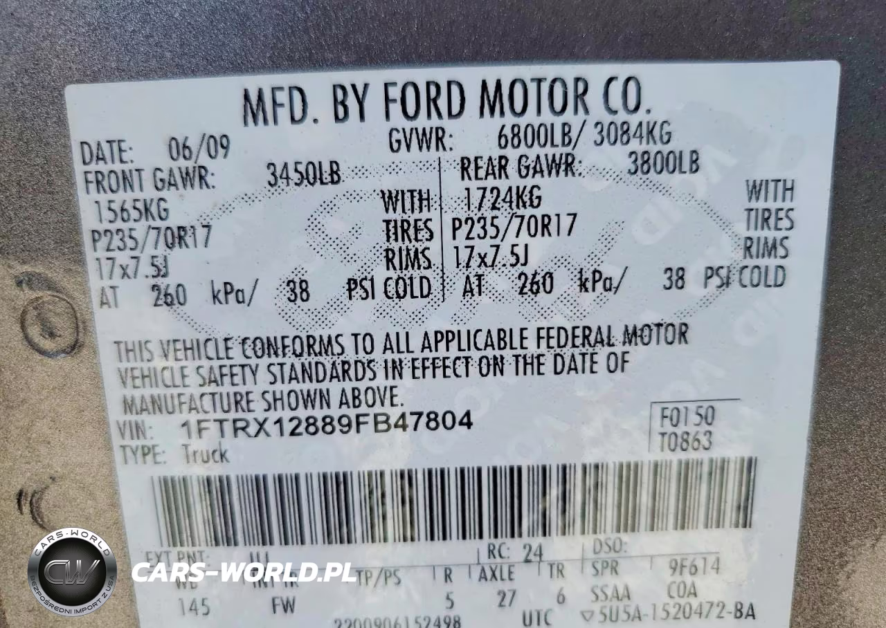 2009 Ford F150 Super Cab VIN:1FTRX12889FB47804 - 12