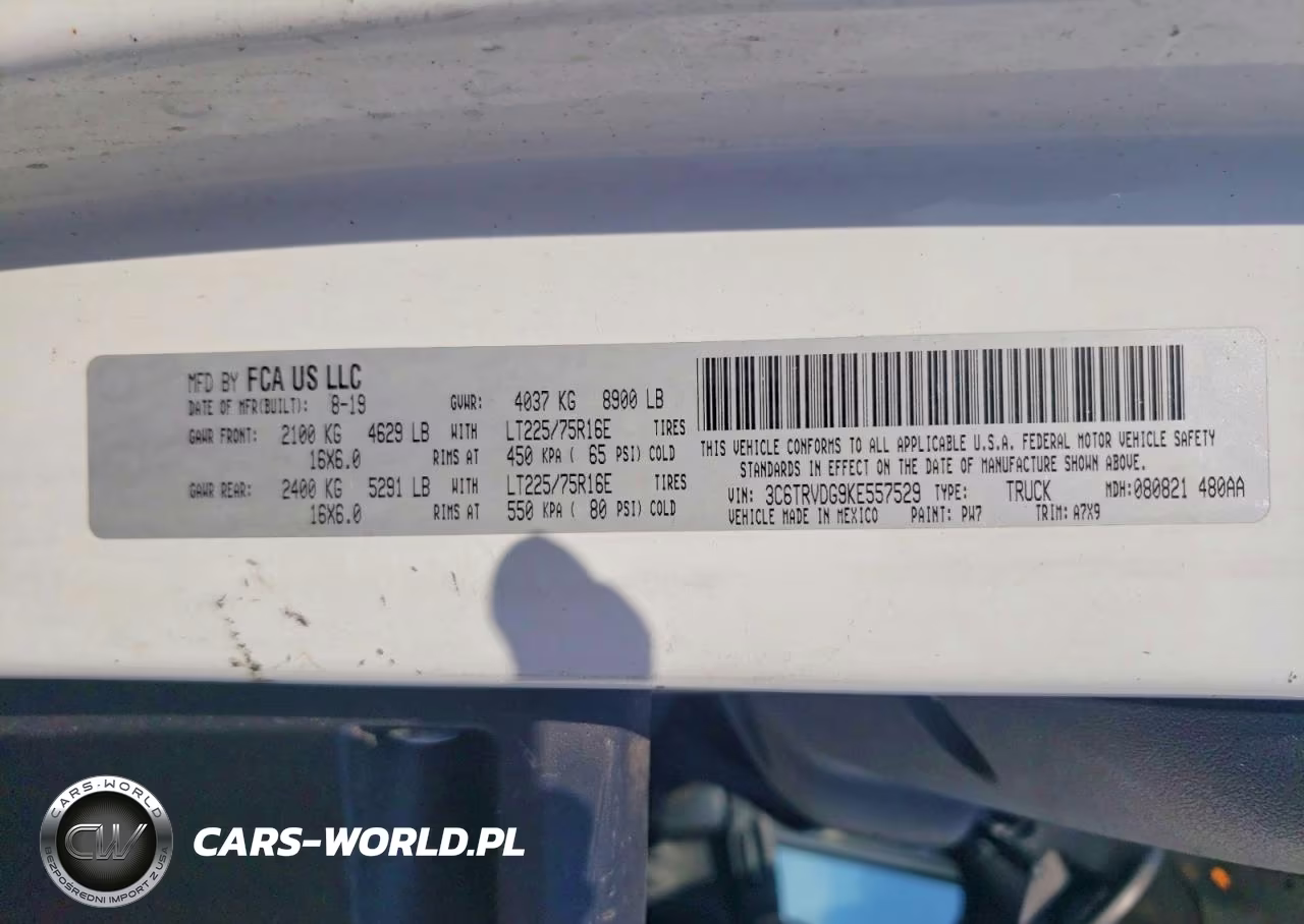 2019 Ram Promaster 2500 Delivery Van VIN:3C6TRVDG9KE557529 - 12