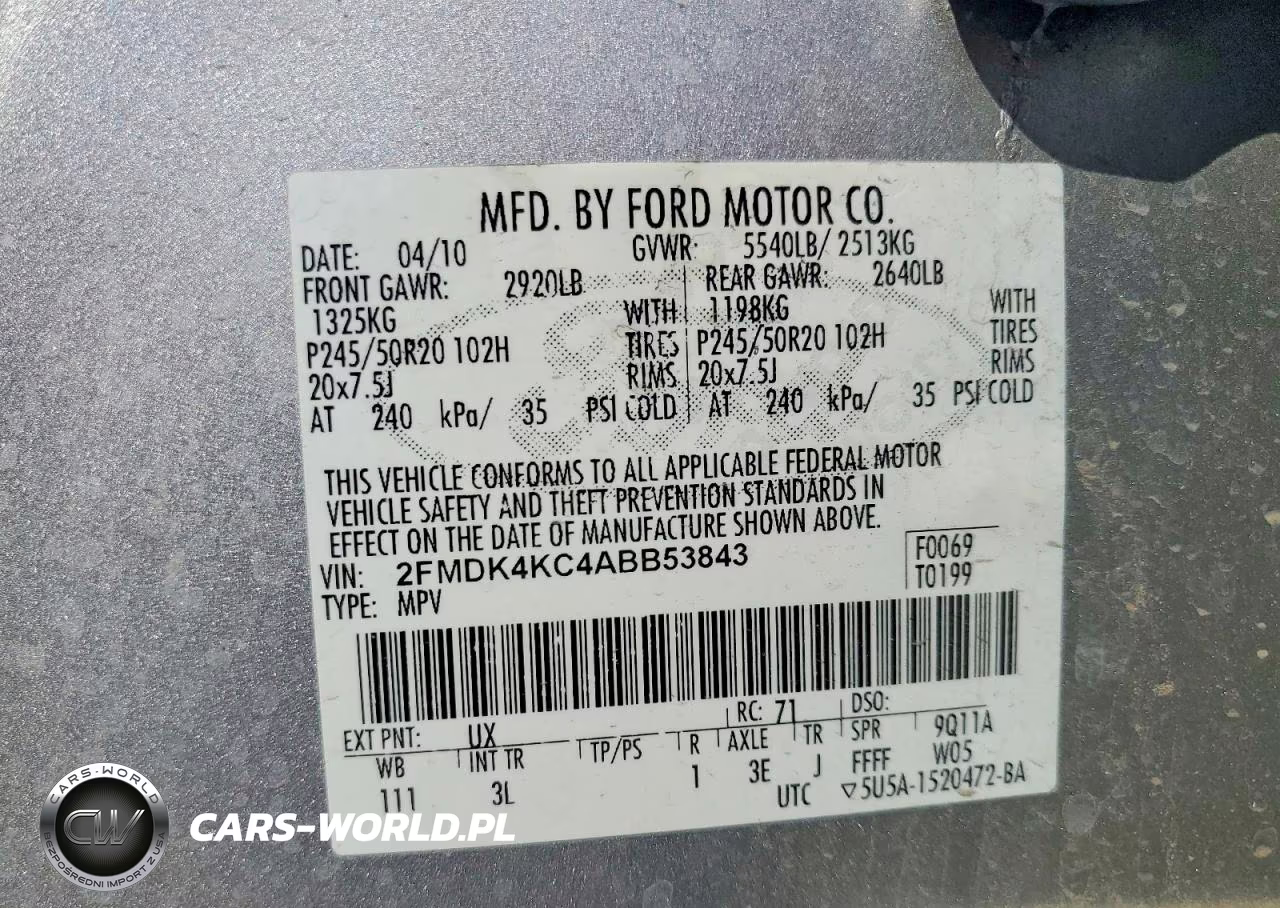 2010 Ford Edge Limited VIN:2FMDK4KC4ABB53843 - 13