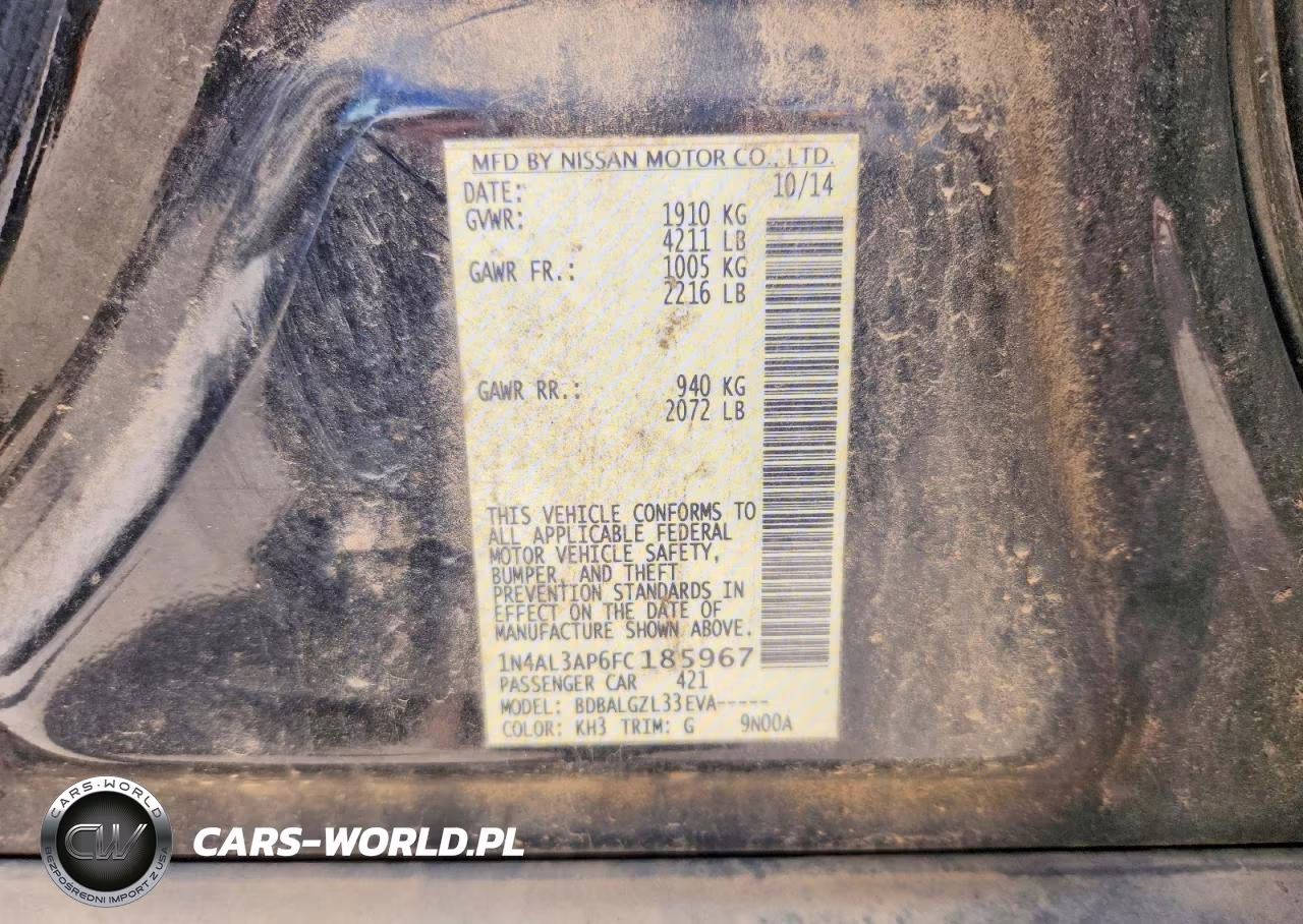 2015 Nissan Altima 2.5 S VIN:1N4AL3AP6FC185967 - 12
