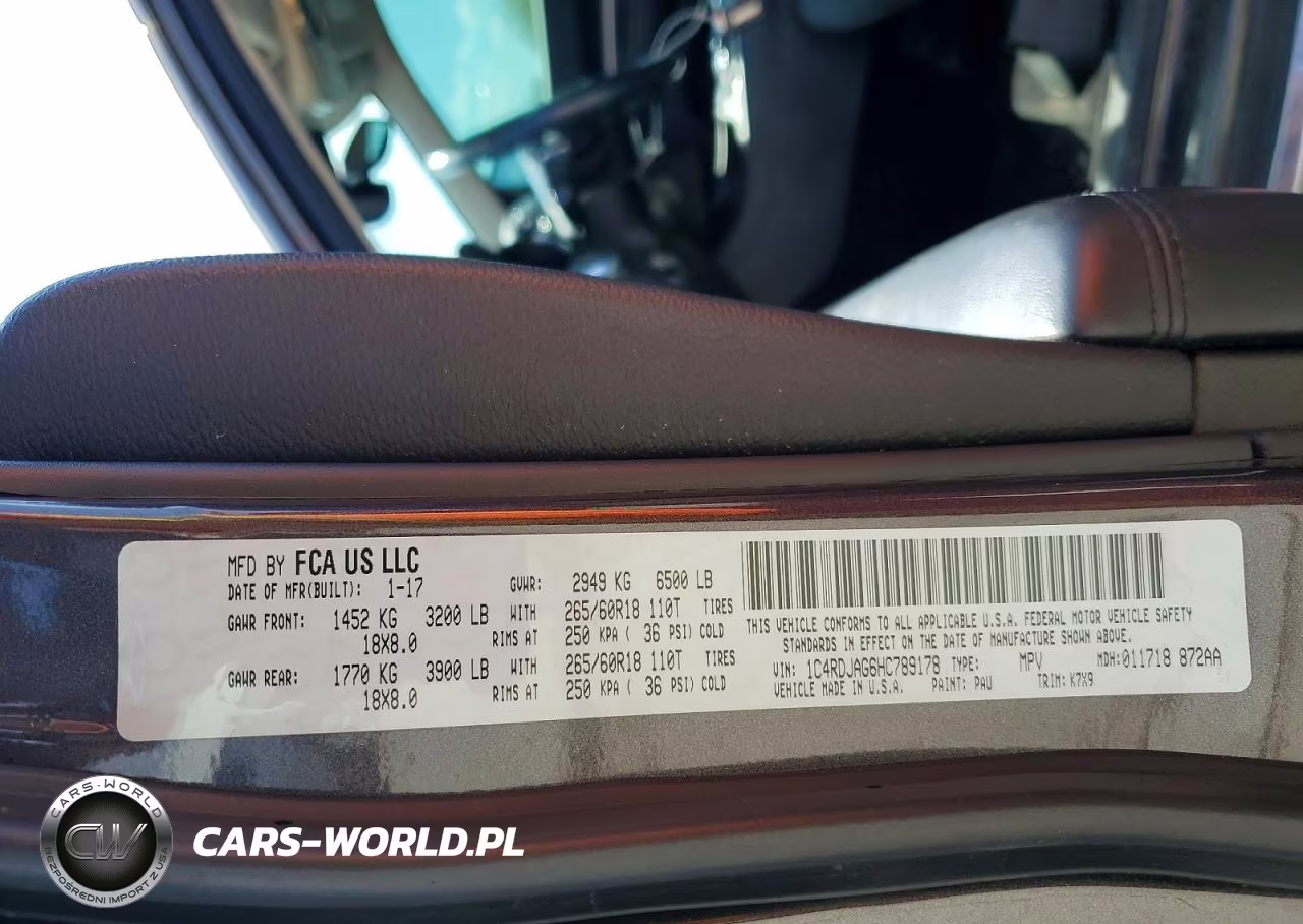 2017 Dodge Durango Sxt VIN:1C4RDJAG6HC789178 - 13