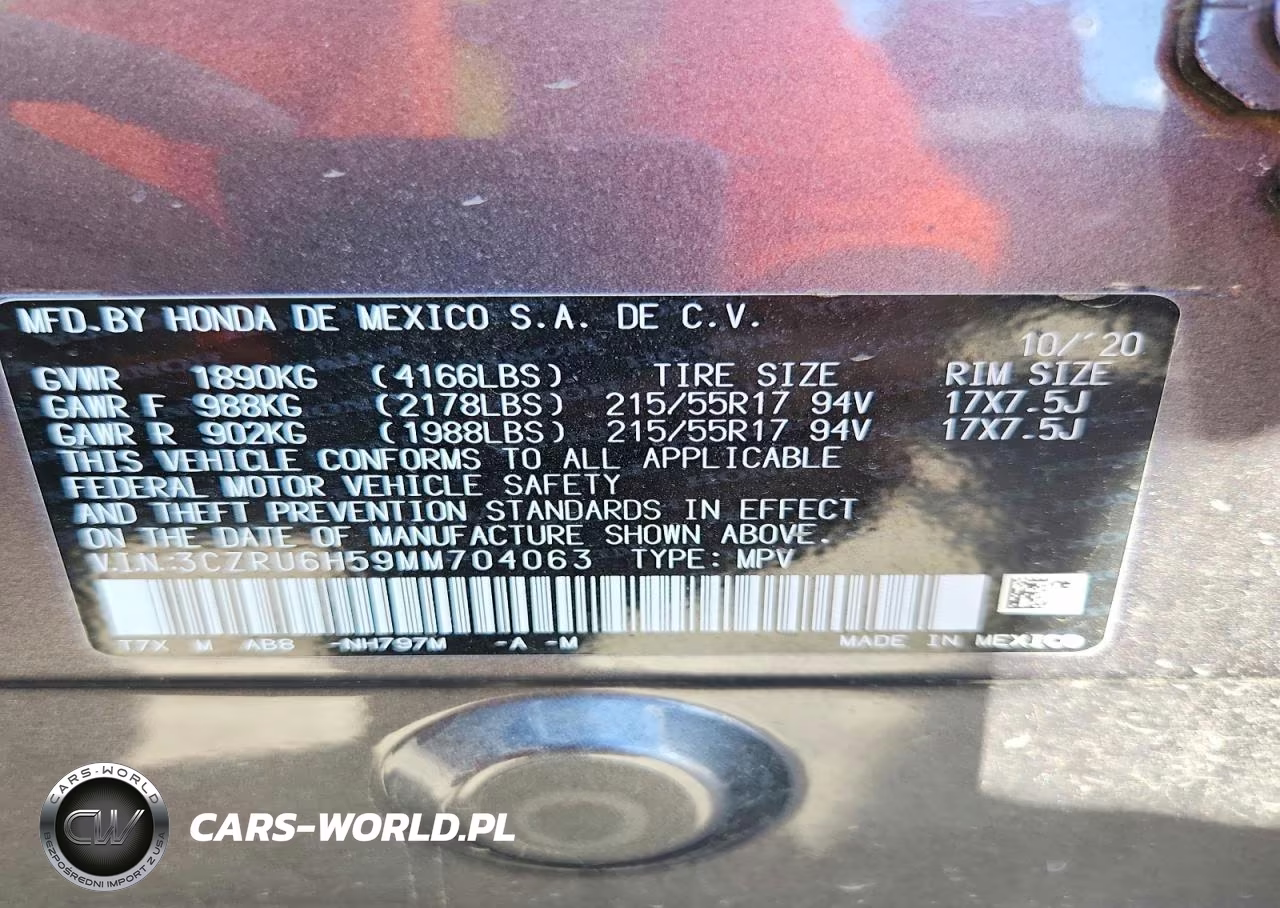2021 Honda Hr-V Ex VIN:3CZRU6H59MM704063 - 13