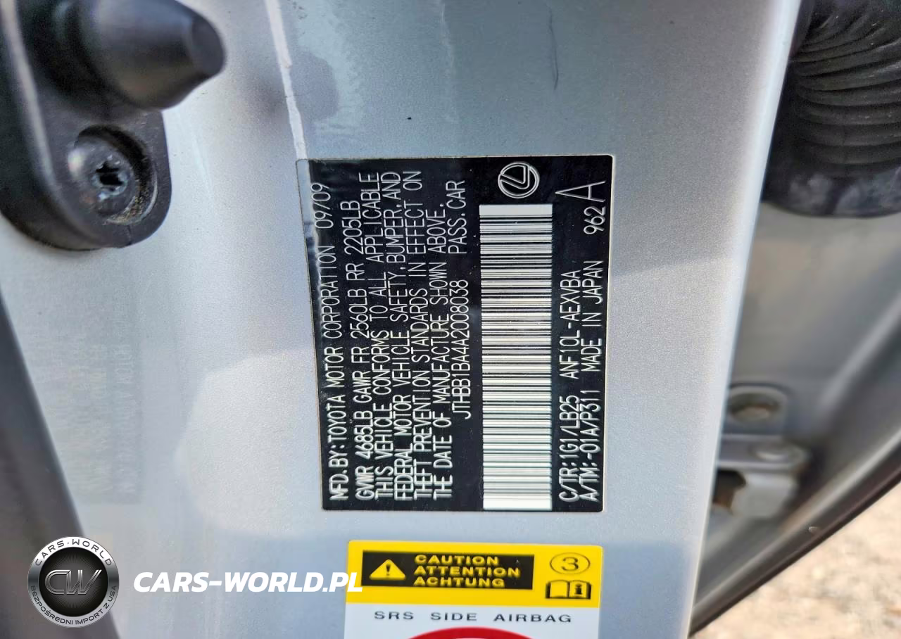 2010 Lexus Hs 250H VIN:JTHBB1BA4A2008038 - 12