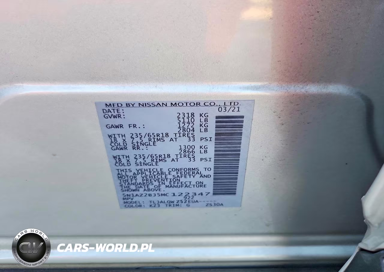 2021 Nissan Murano Sv VIN:5N1AZ2BJ5MC122347 - 12