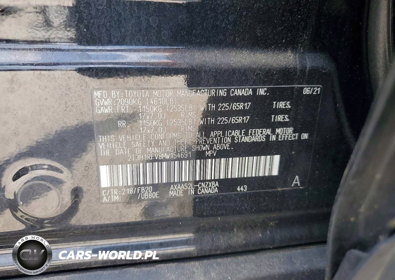 2021 Toyota Rav4 Le VIN:2T3H1RFV8MW154691 - 14