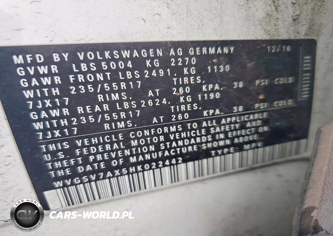 2017 Volkswagen Tiguan Wolfsburg VIN:WVGSV7AX5HK022442 - 12