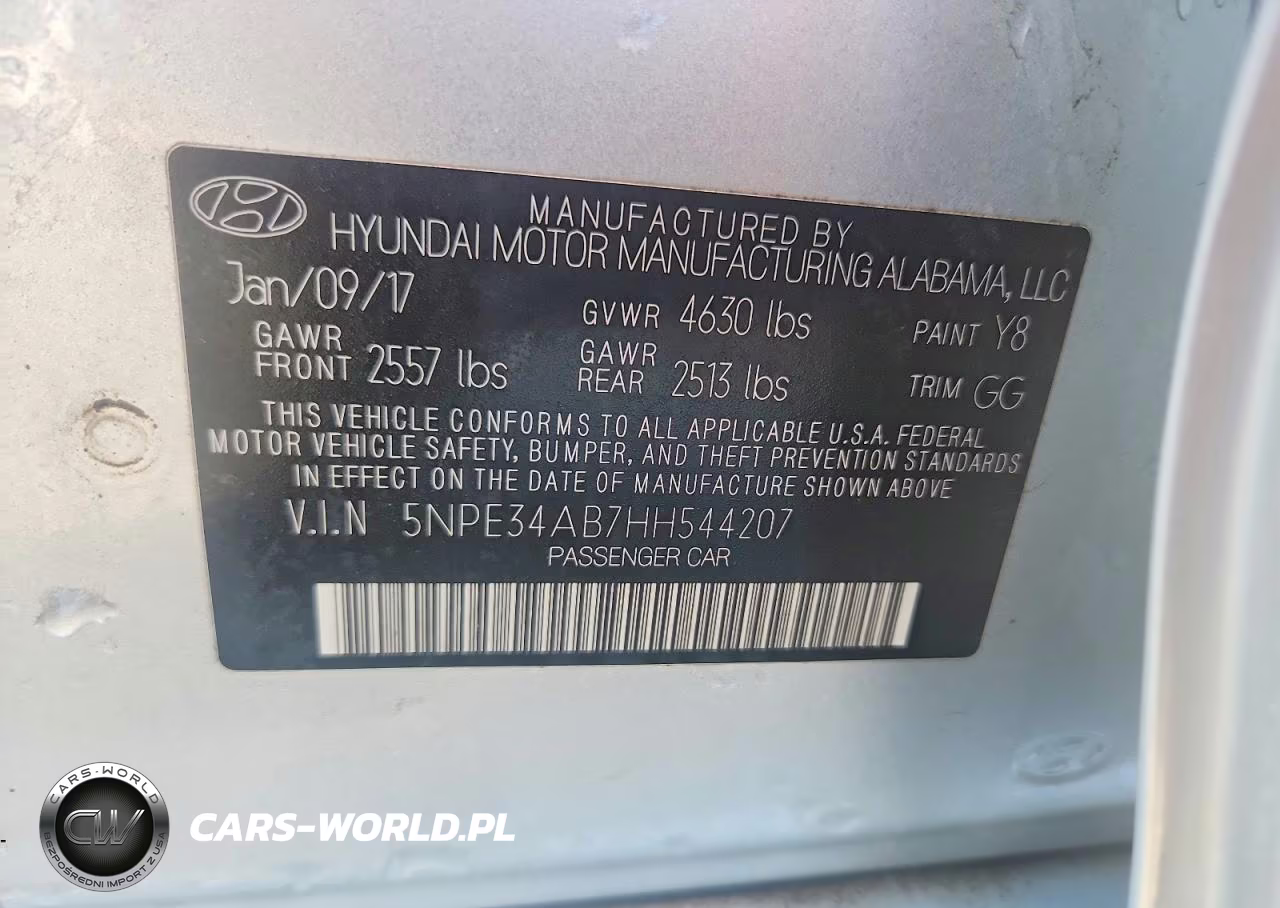 2017 Hyundai Sonata Sport 2.0T VIN:5NPE34AB7HH544207 - 12