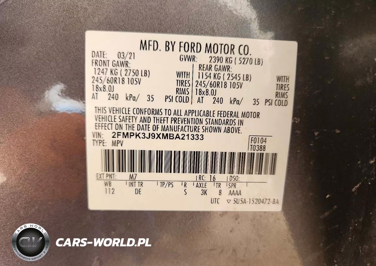 2021 Ford Edge Sel VIN:2FMPK3J9XMBA21333 - 13