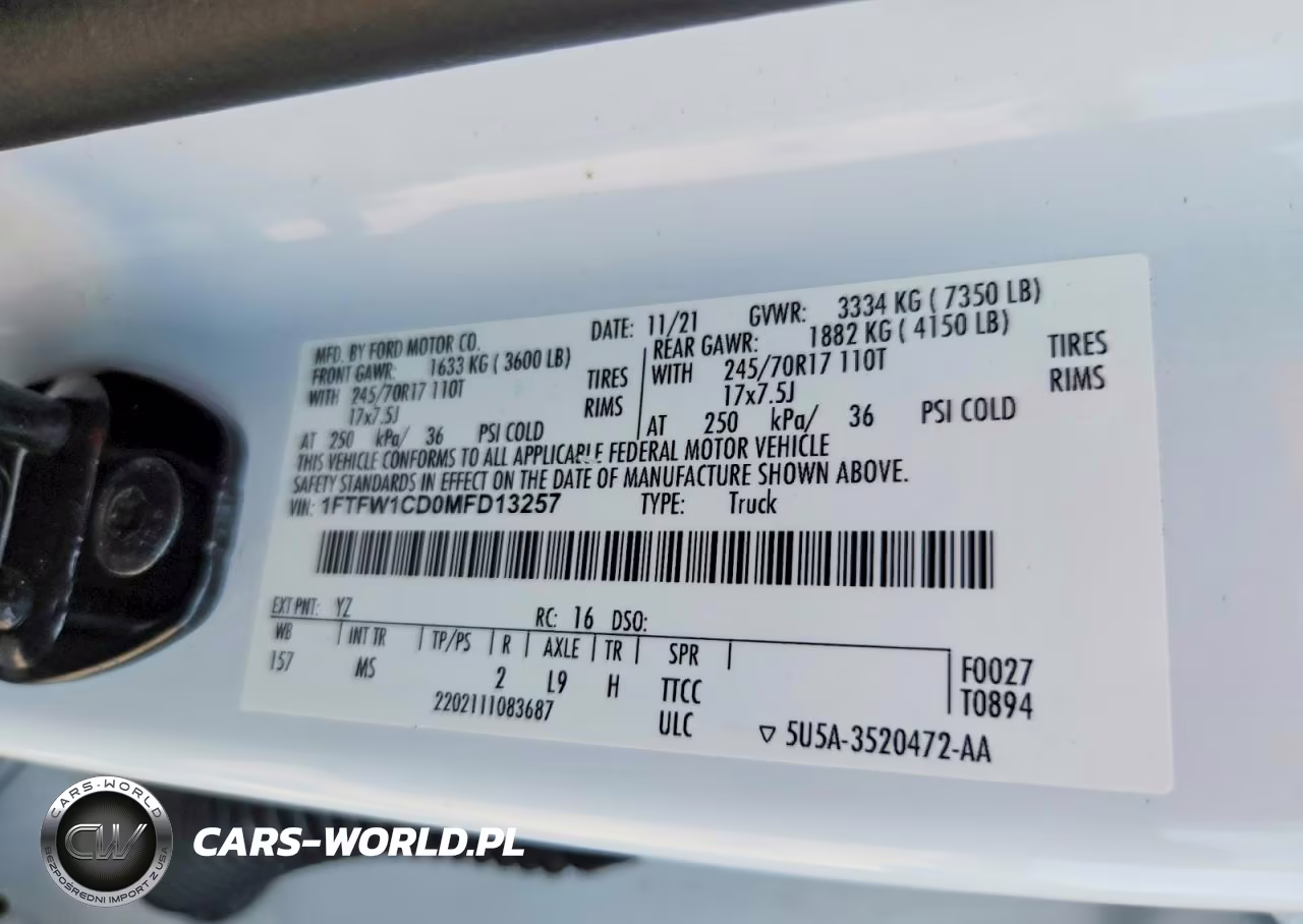 2021 Ford F150 Supercrew VIN:1FTFW1CD0MFD13257 - 12
