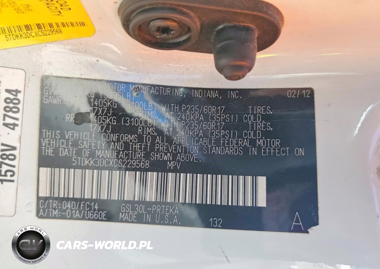 2012 Toyota Sienna Le VIN:5TDKK3DCXCS229568 - 14