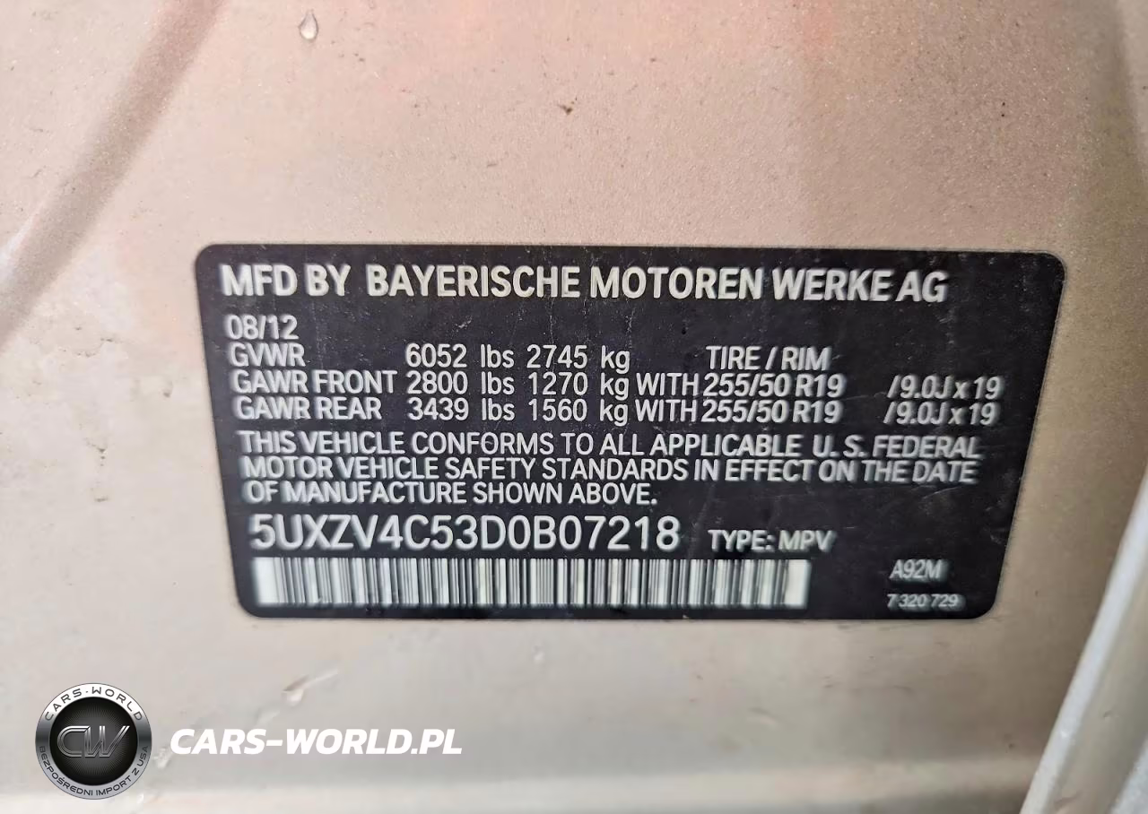 2013 BMW X5 xDrive35I VIN:5UXZV4C53D0B07218 - 12