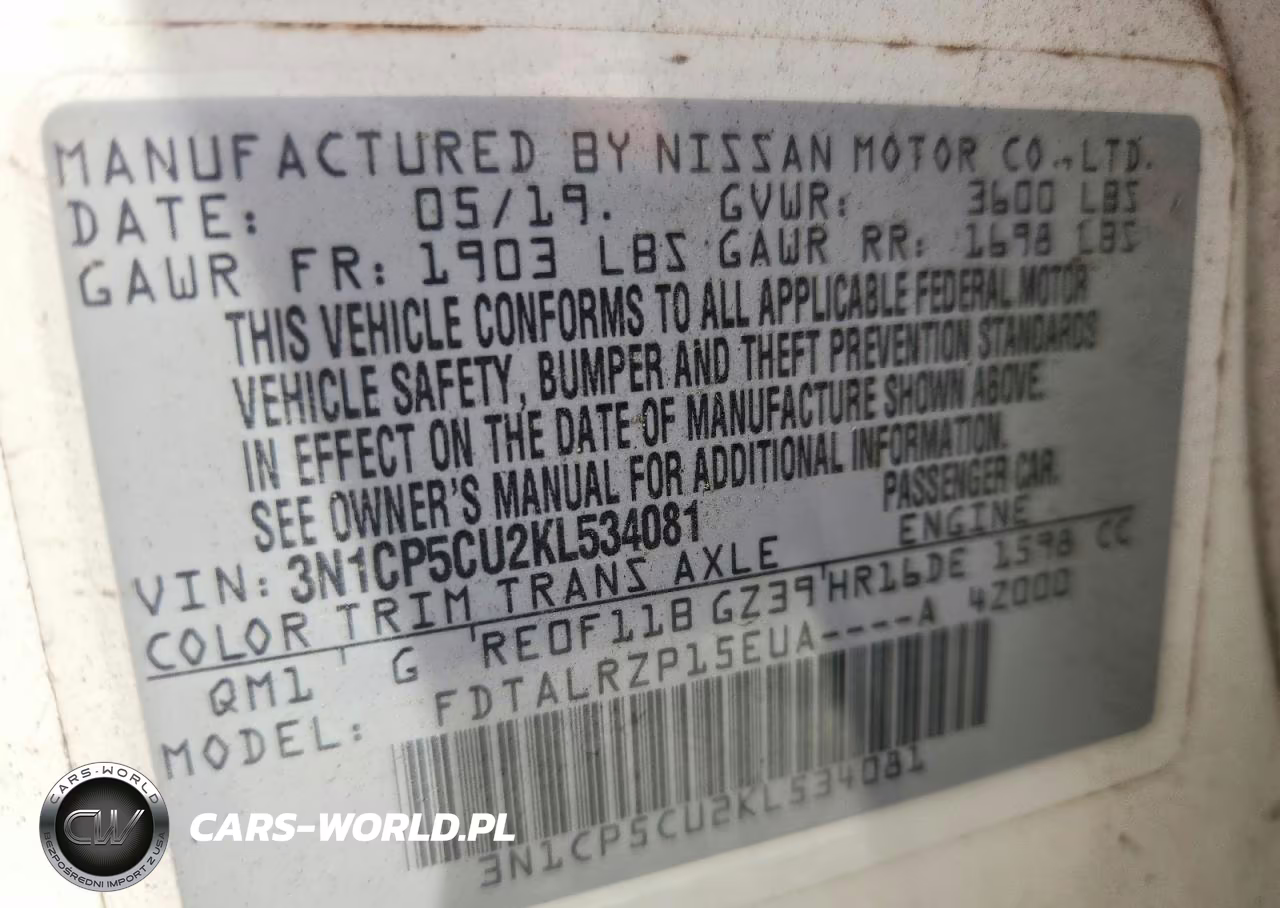 2019 Nissan Kicks S VIN:3N1CP5CU2KL534081 - 13