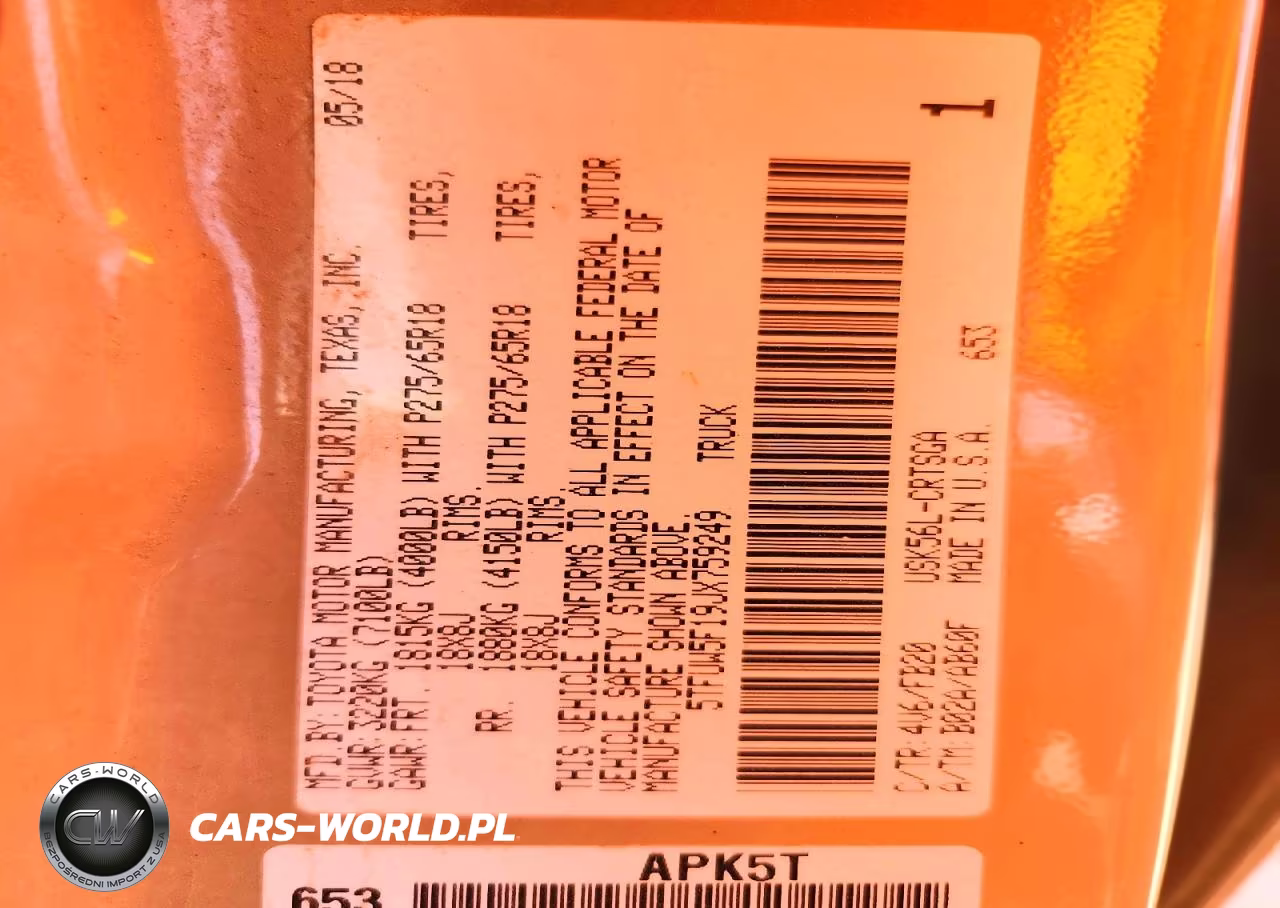 2018 Toyota Tundra Sr5 VIN:5TFUW5F19JX759249 - 12