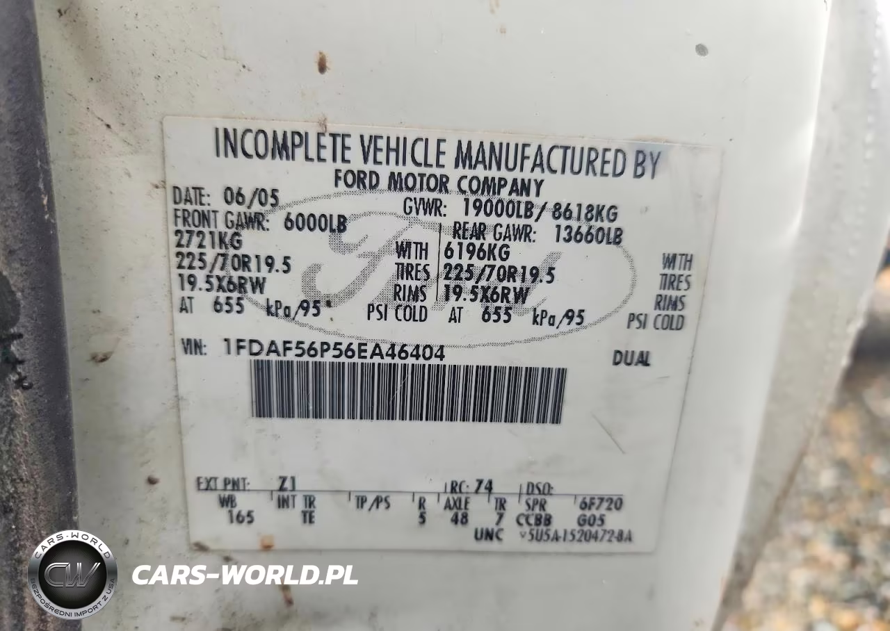 2006 Ford F550 Super Duty VIN:1FDAF56P56EA46404 - 12