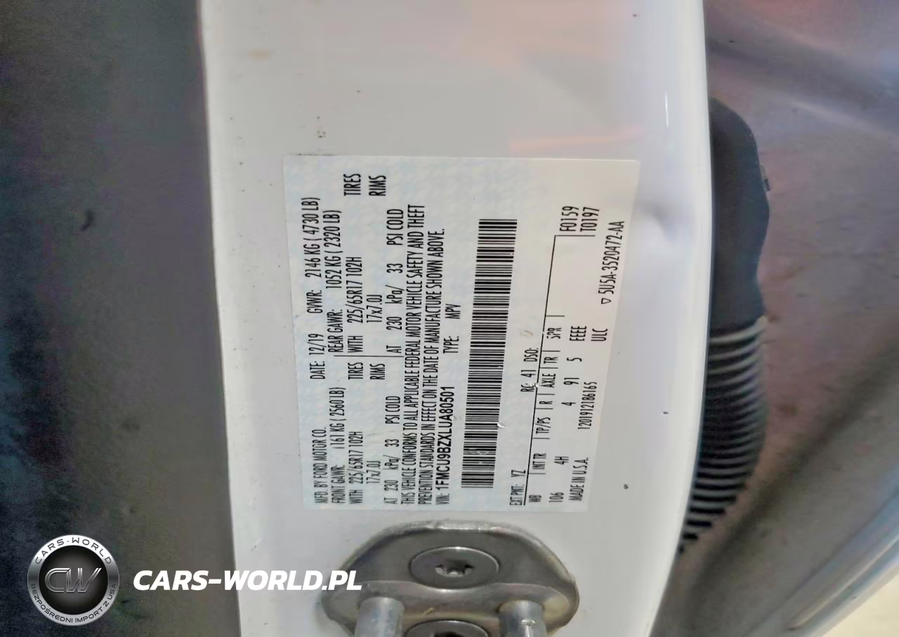 2020 Ford Escape Se Sport VIN:1FMCU9BZXLUA80501 - 13