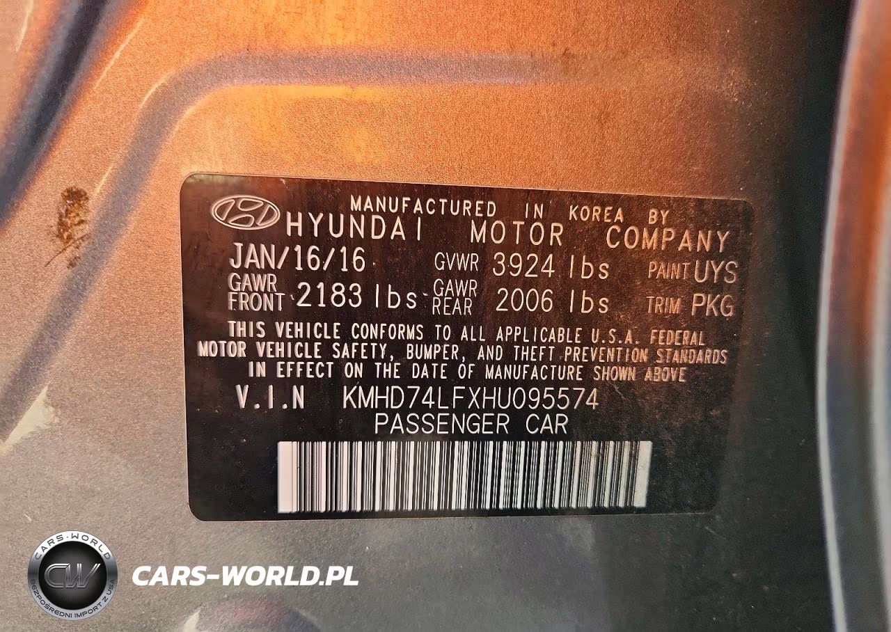 2017 Hyundai Elantra Se VIN:KMHD74LFXHU095574 - 12