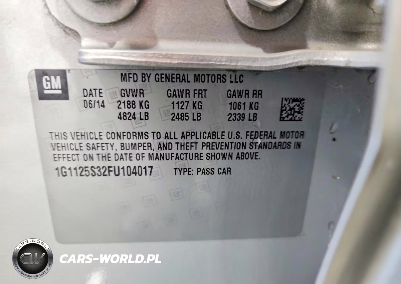 2015 Chevrolet Impala Lt VIN:1G1125S32FU104017 - 13