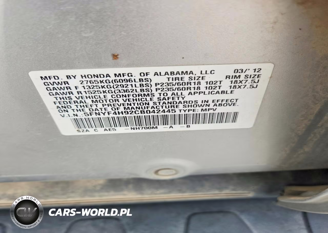 2012 Honda Pilot Touring VIN:5FNYF4H92CB042445 - 13