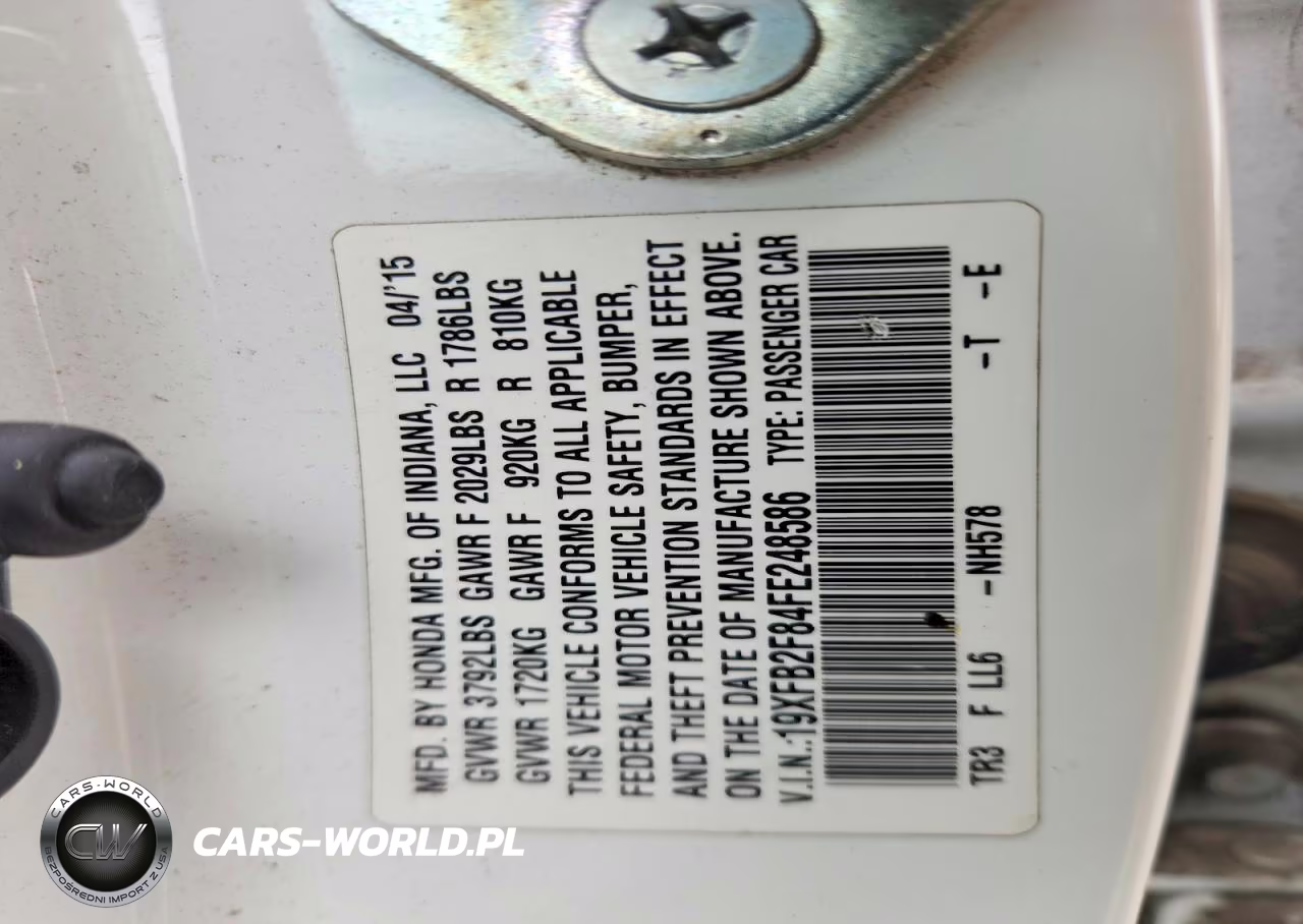 2015 Honda Civic Ex VIN:19XFB2F84FE248586 - 12