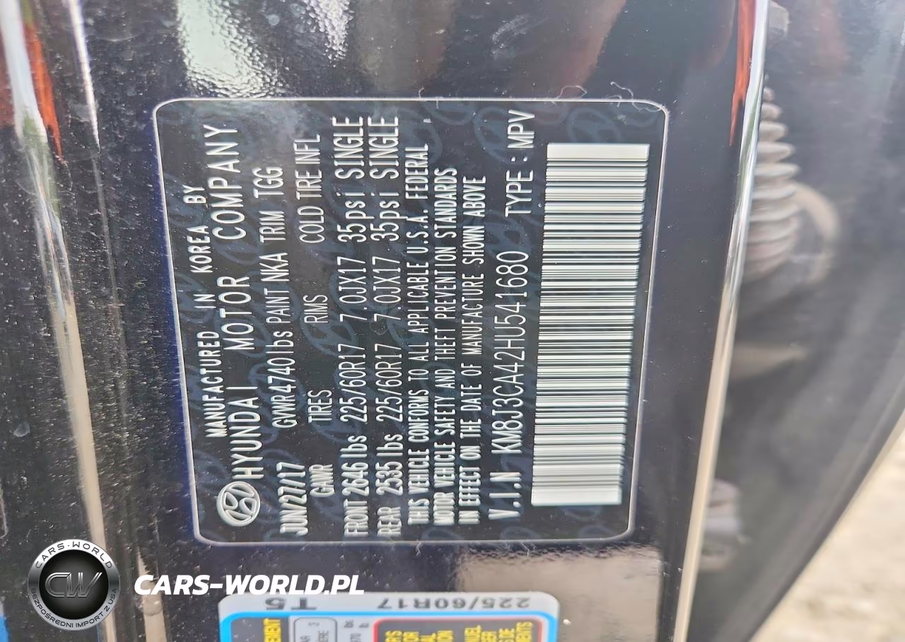 2017 Hyundai Tucson Se VIN:KM8J3CA42HU541680 - 12