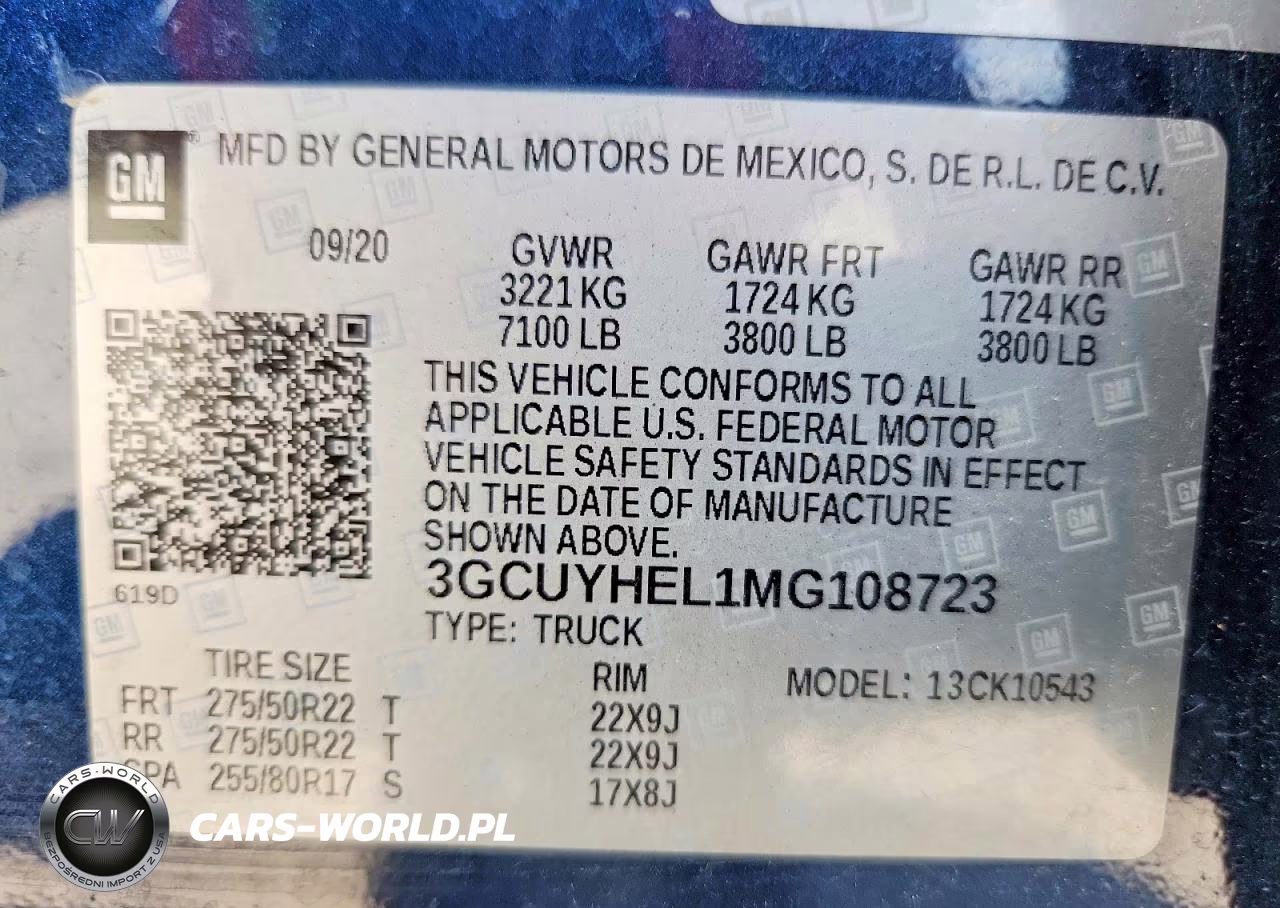 2021 Chevrolet Silverado K1500 High Country VIN:3GCUYHEL1MG108723 - 13