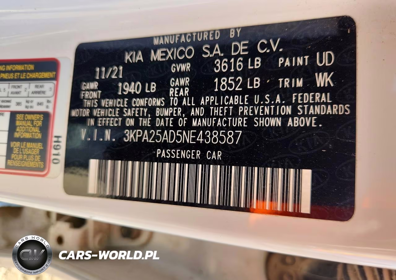 2022 Kia Rio S VIN:3KPA25AD5NE438587 - 13