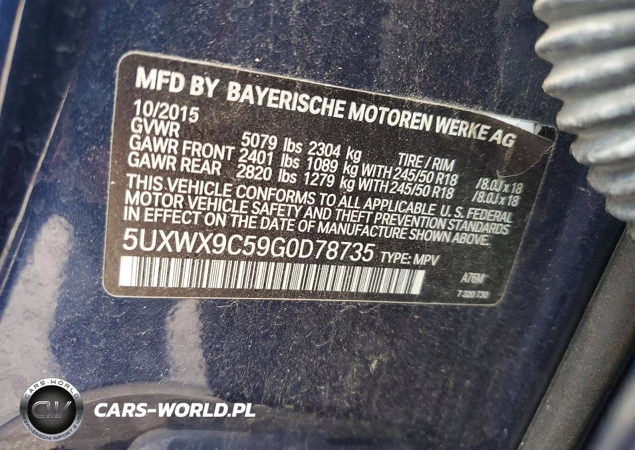 2016 BMW X3 xDrive28I VIN:5UXWX9C59G0D78735 - 13