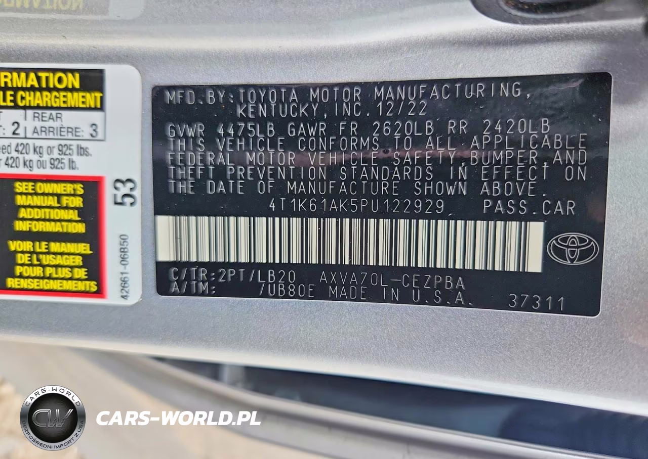2023 Toyota Camry Xse VIN:4T1K61AK5PU122929 - 12