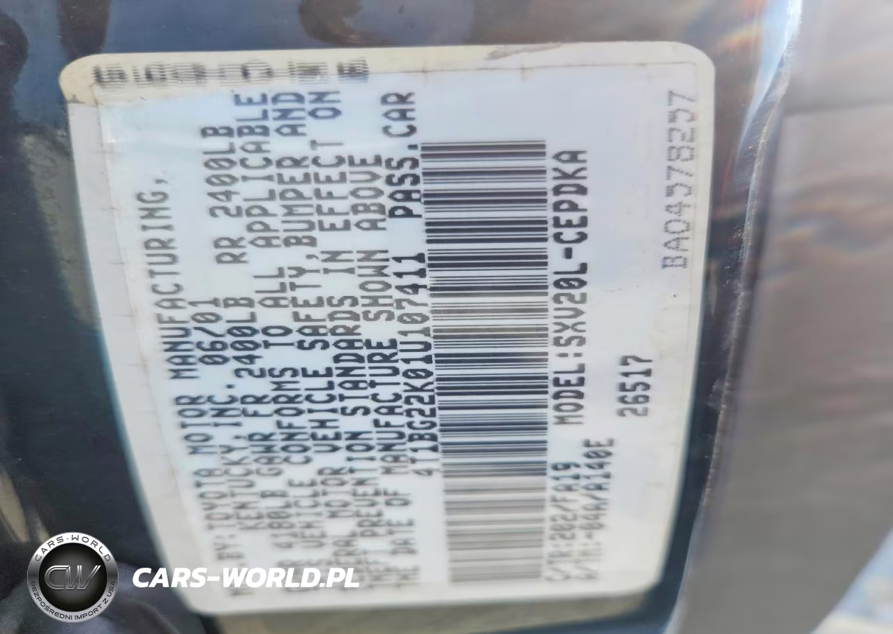 2001 Toyota Camry Ce VIN:4T1BG22K01U107411 - 12