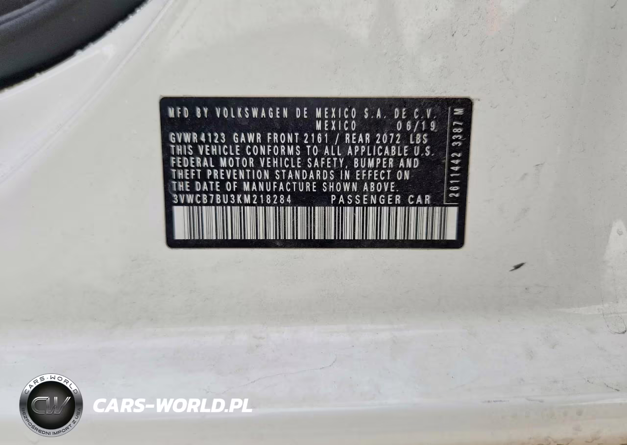 2019 Volkswagen Jetta S VIN:3VWCB7BU3KM218284 - 12