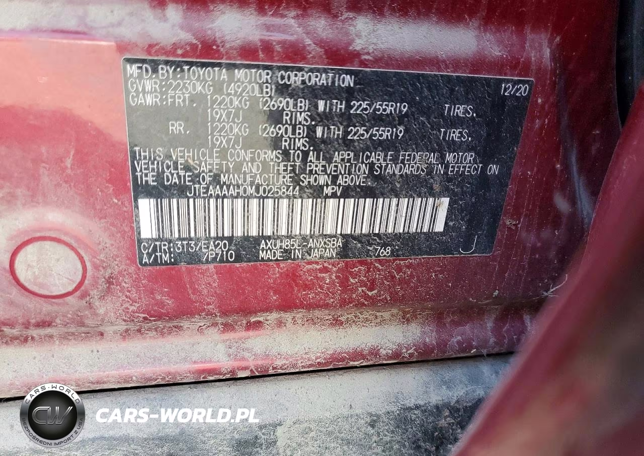 2021 Toyota Venza Limited VIN:JTEAAAAH0MJ025844 - 13