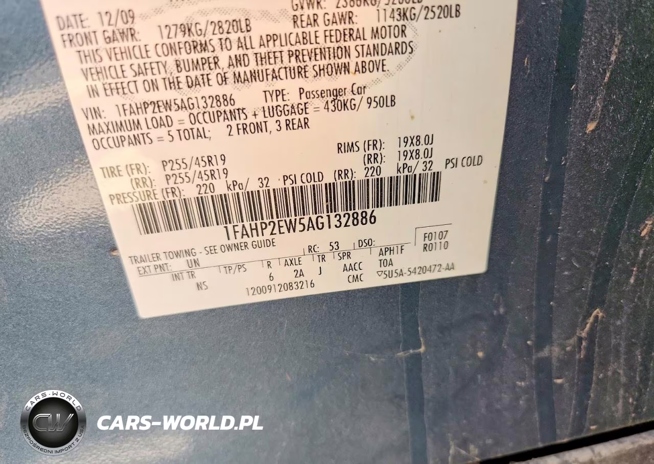 2010 Ford Taurus Sel VIN:1FAHP2EW5AG132886 - 13