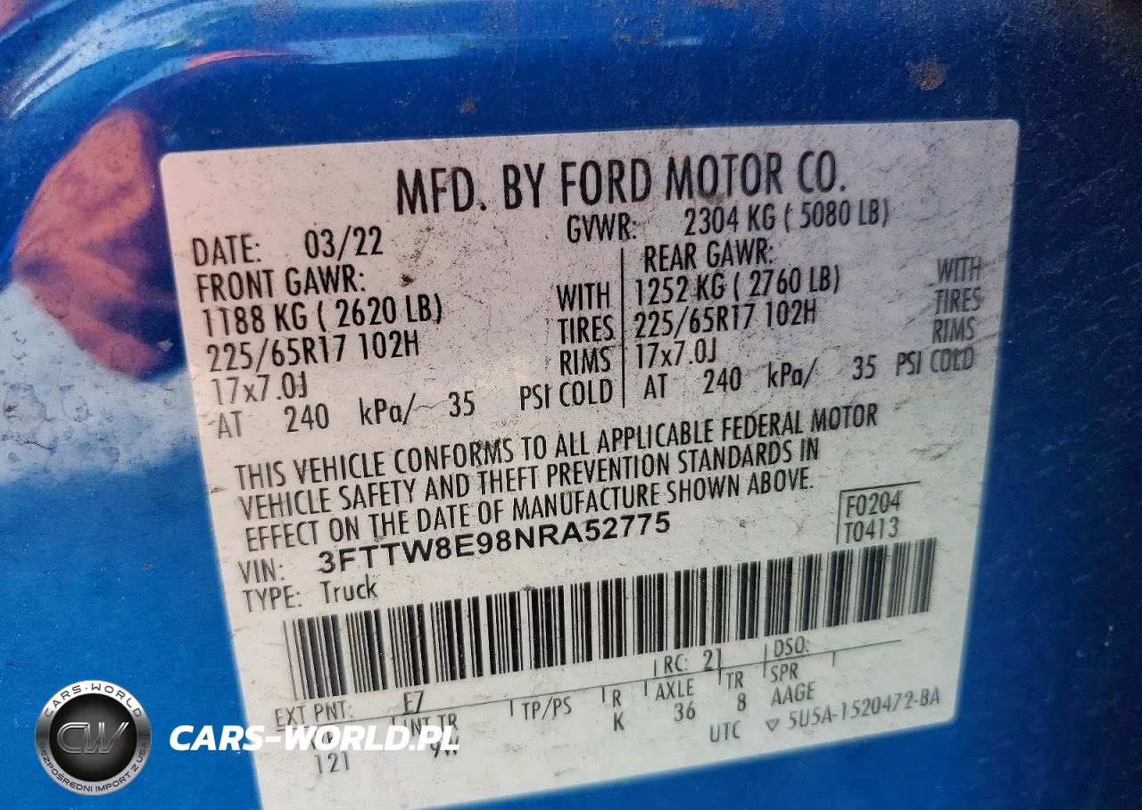 2022 Ford Maverick Xl VIN:3FTTW8E98NRA52775 - 12