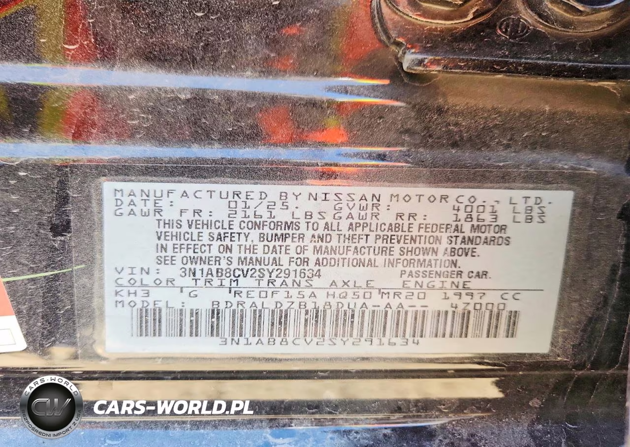 2025 Nissan Sentra Sv VIN:3N1AB8CV2SY291634 - 12