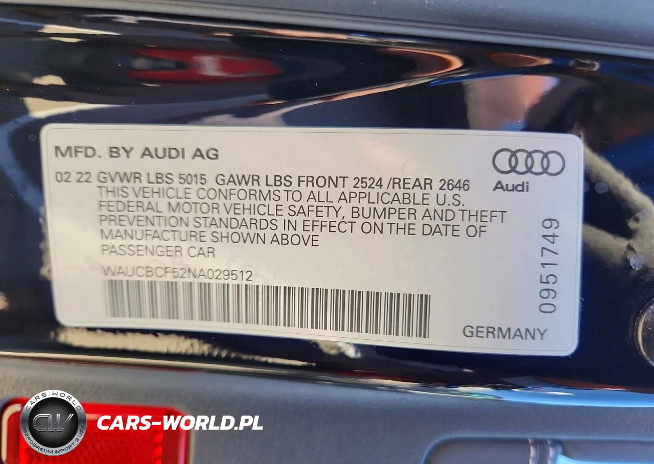 2022 Audi A5 Premium Plus 40 VIN:WAUCBCF52NA029512 - 12