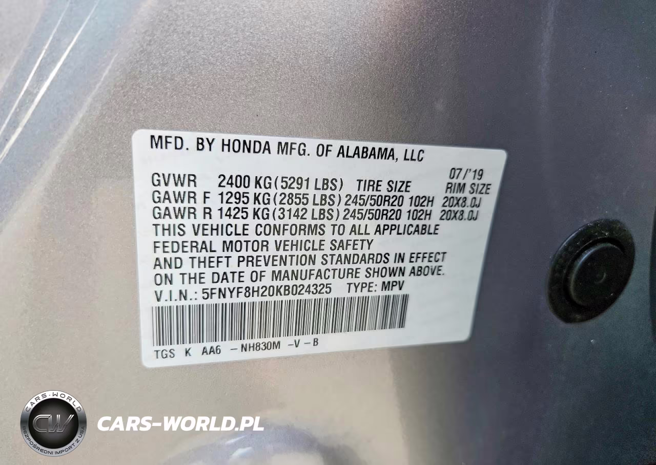 2019 Honda Passport Sport VIN:5FNYF8H20KB024325 - 13