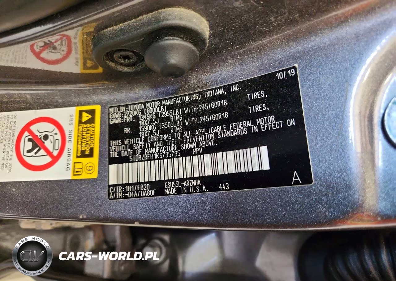 2019 Toyota Highlander Le VIN:5TDBZRFH1KS735795 - 13