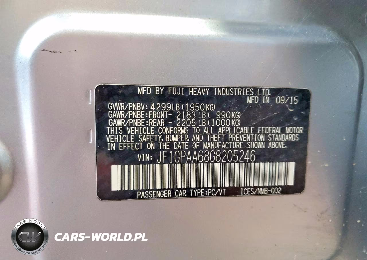 2016 Subaru Impreza VIN:JF1GPAA68G8205246 - 12