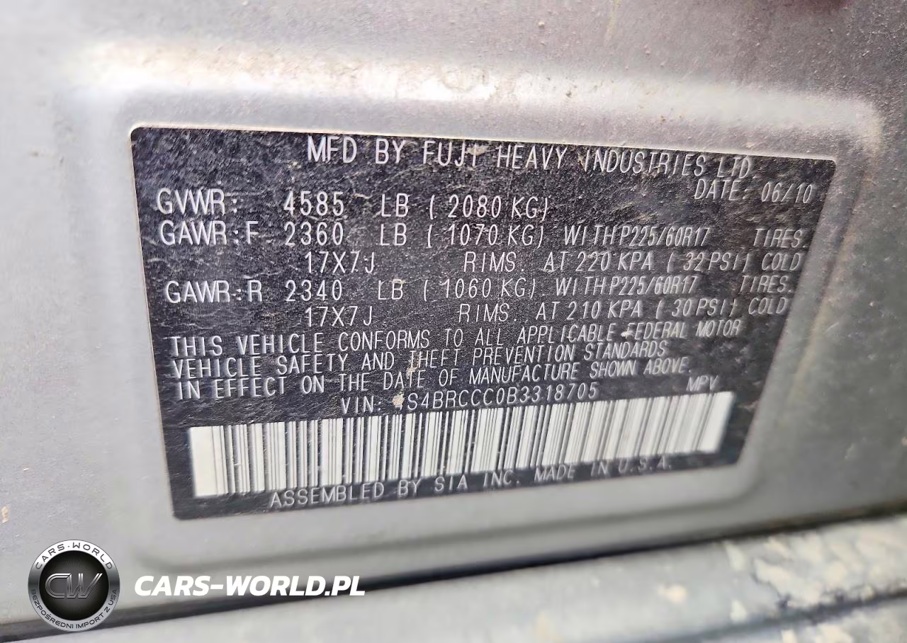 2011 Subaru Outback 2.5I Premium VIN:4S4BRCCC0B3318705 - 12