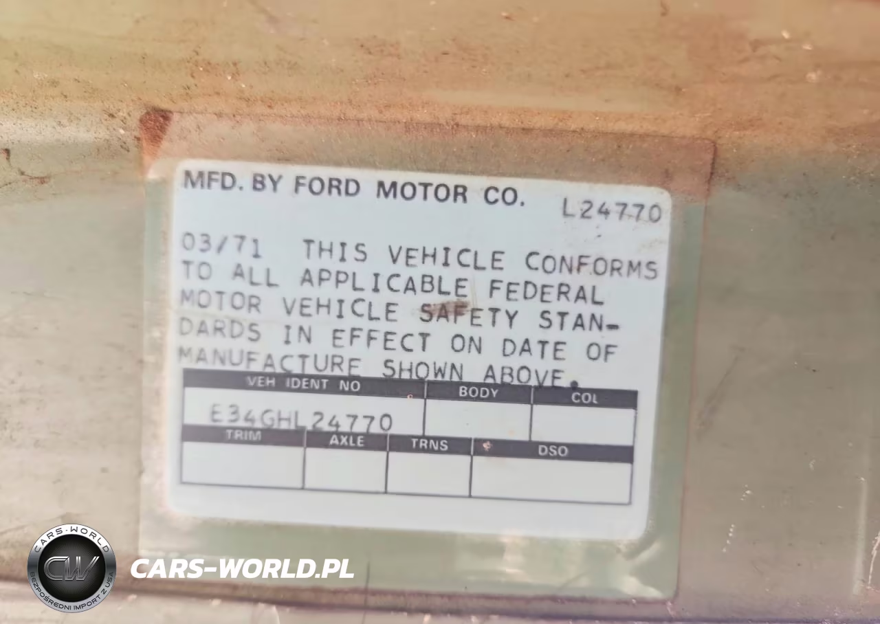 1971 Ford E-Series VIN:E34GHL24770 - 13