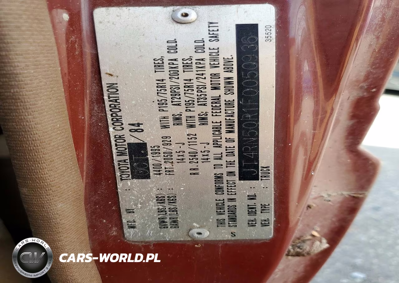 1985 Toyota Pickup 1-2 Ton Rn50 VIN:JT4RN50R1F0050936 - 12