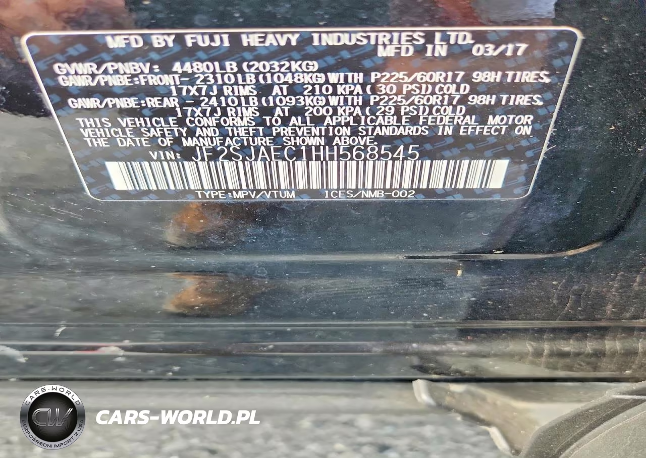 2017 Subaru Forester 2.5I Premium VIN:JF2SJAEC1HH568545 - 13
