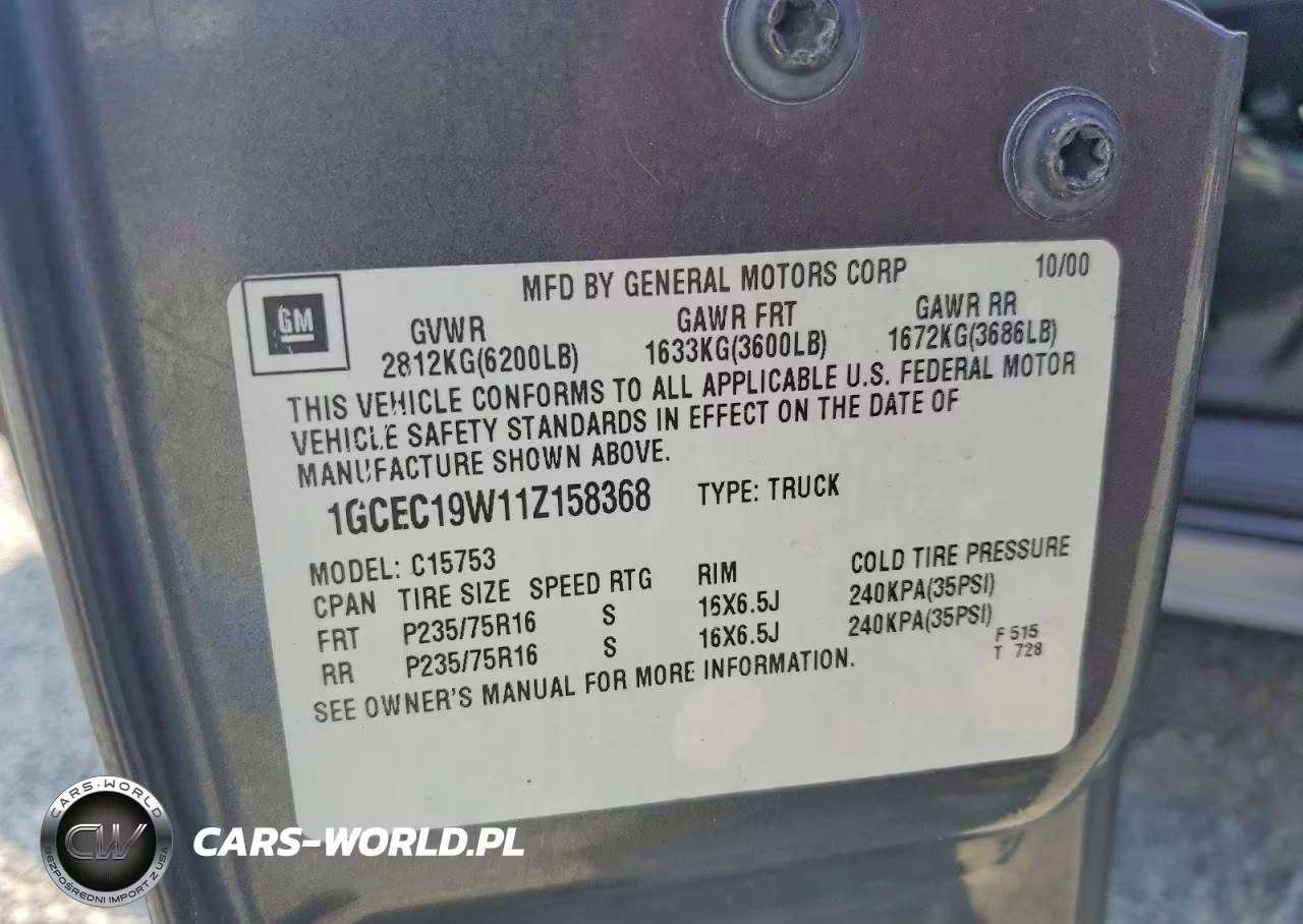 2001 Chevrolet Silverado C1500 VIN:1GCEC19W11Z158368 - 12