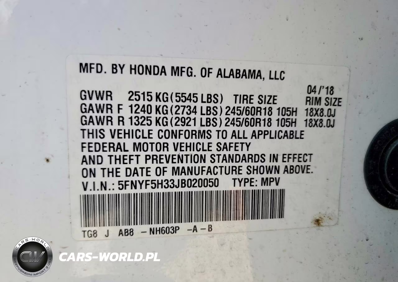 2018 Honda Pilot Ex VIN:5FNYF5H33JB020050 - 13